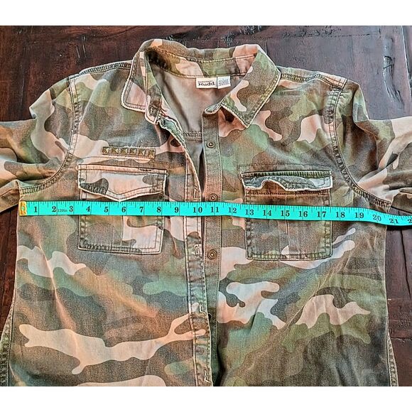 Mudd Camo Button Up Shirt – Juniors Large – 100% Cotton - Picture 5 of 9